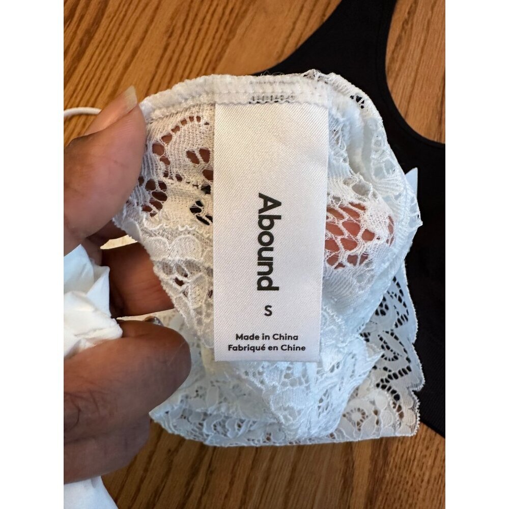 2Pc Bundle Sport Bra And Bralette Lace Size Small White & Black NWT Padded - Picture 5 of 9